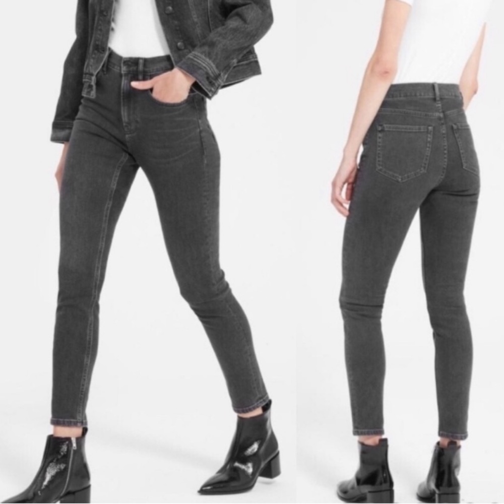 Everlane High Rise Ankle Skinny Washed Black Jeans size 31
